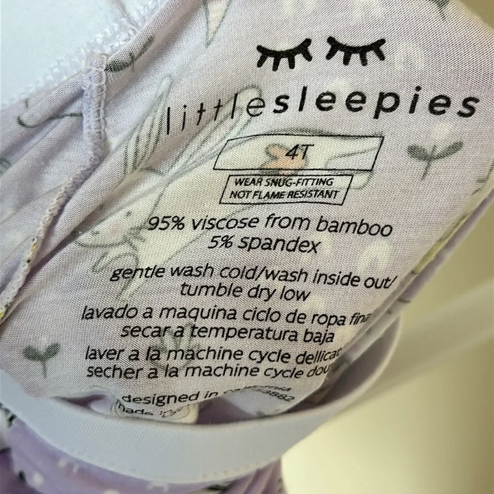 Little Sleepies Lavender Bunnies Long Sleeve Easter Pajamas 4T - Picture 15 of 15